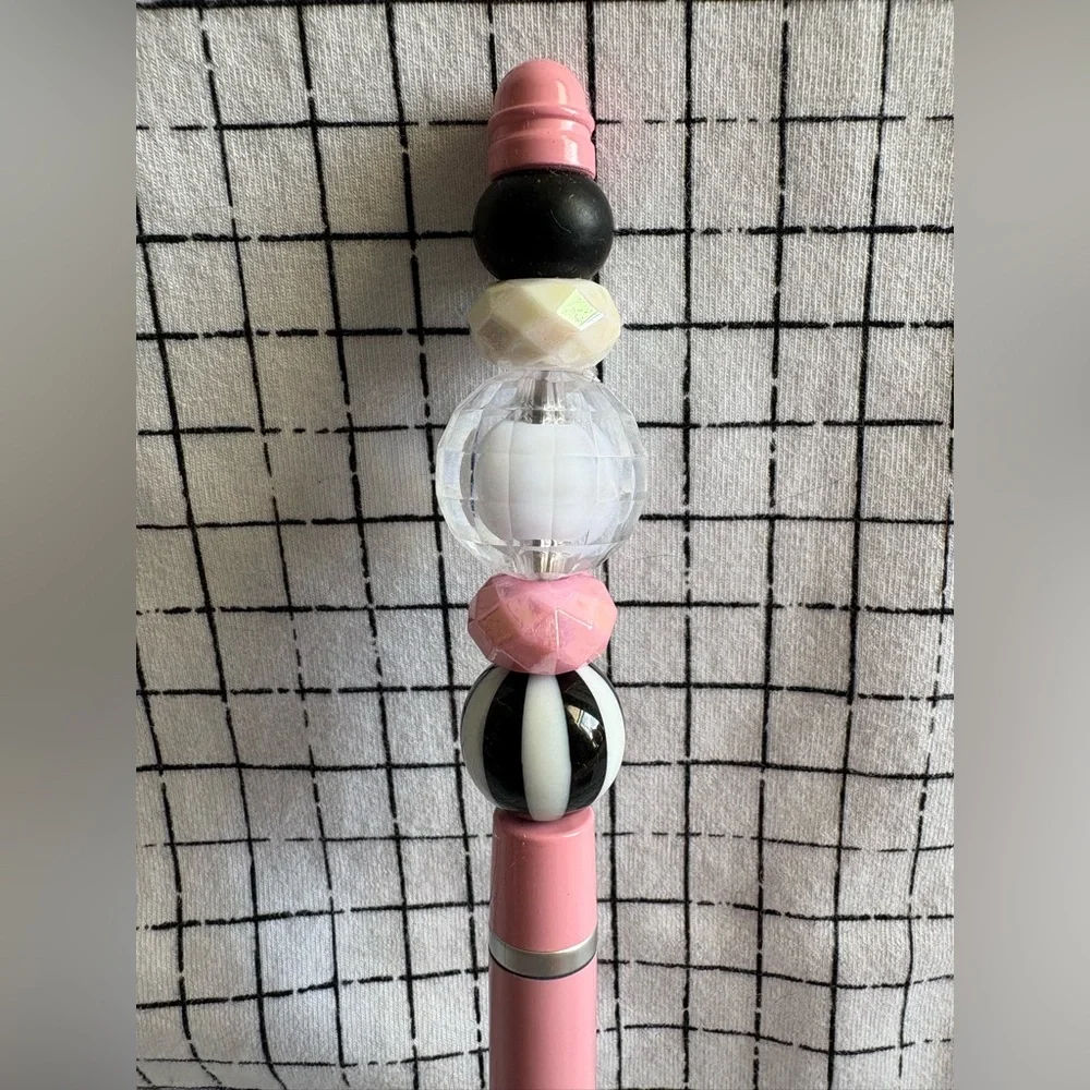 Pretty Pink Custom Beaded Stylus and Pen Combo